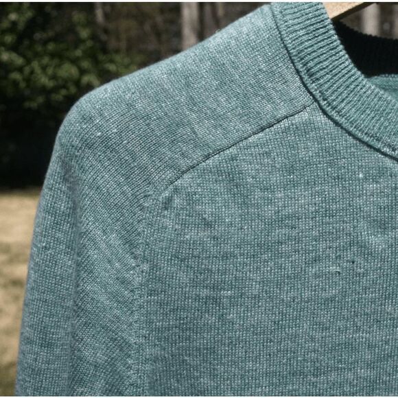 J.Crew Teal Green Linen Blend Knit Sweater - Picture 3 of 7